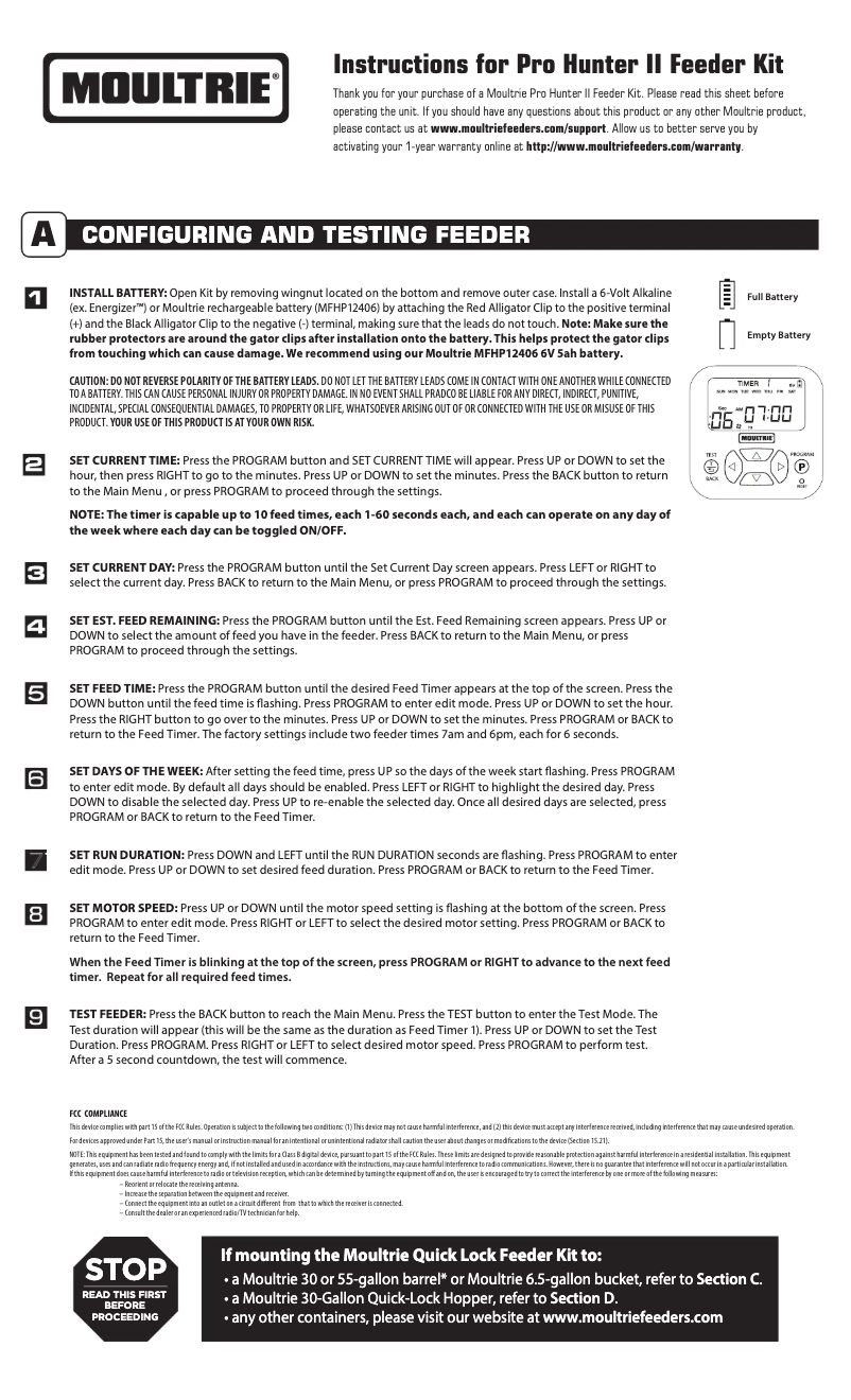 Image de la première page du manuel de l'appareil Pro Hunter II