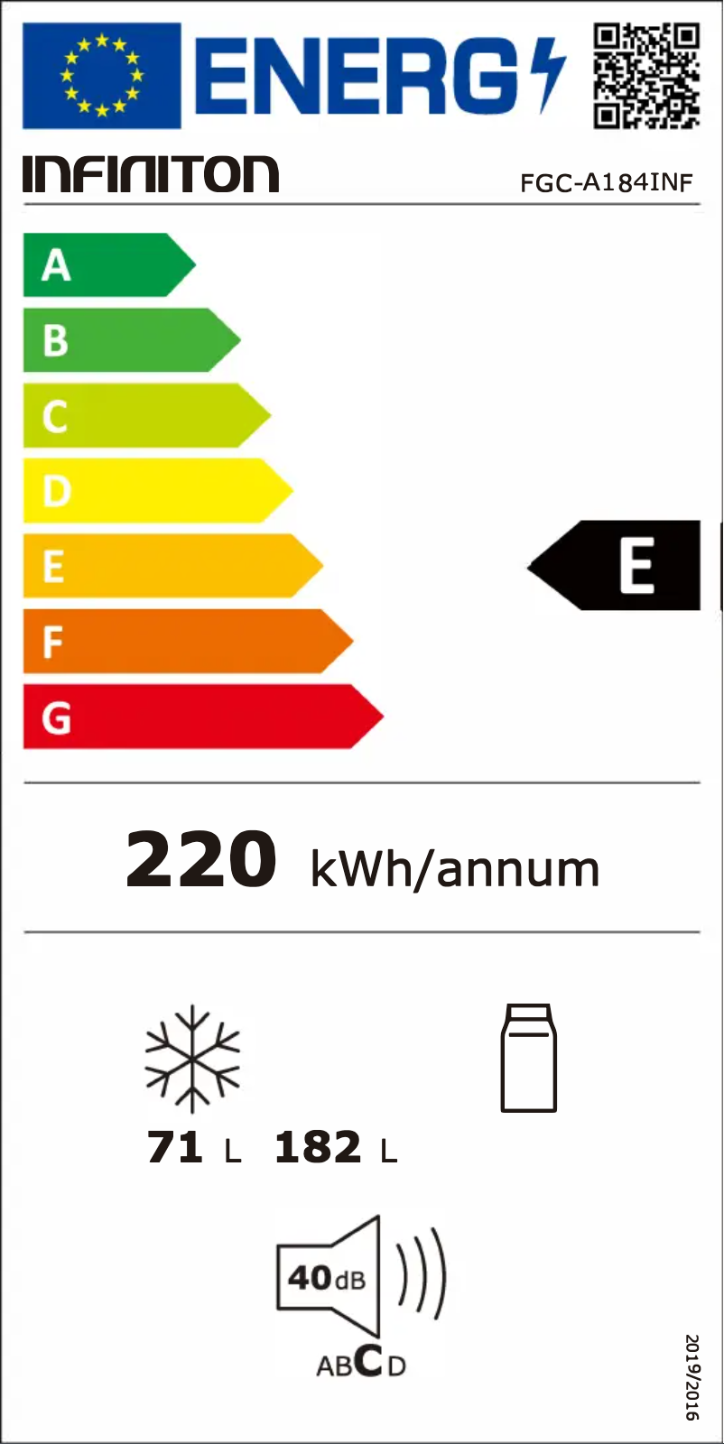 Page n°1 - Label énergétique Infiniton FGC-A184INF
