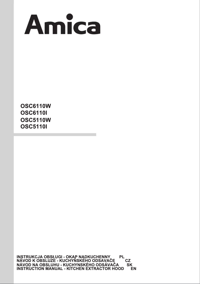 Page n°1 - Manuel utilisateur Amica OSC 6110 I