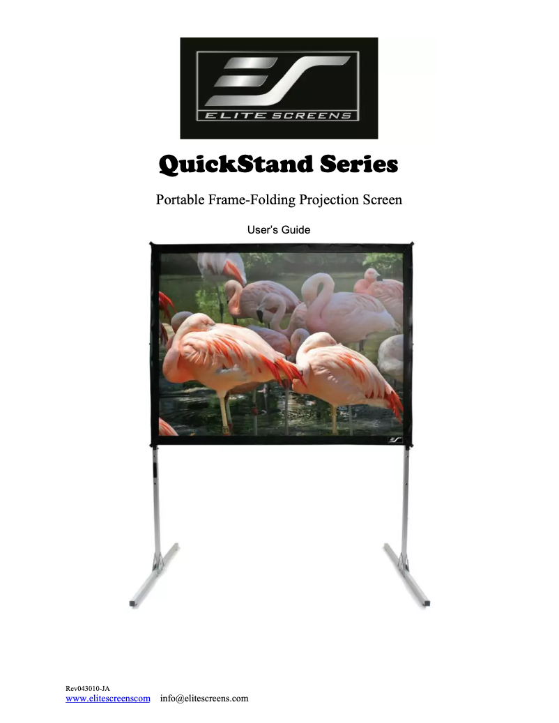 Página 1 del manual Manual de usuario Elite Screens QuickStand Q84V