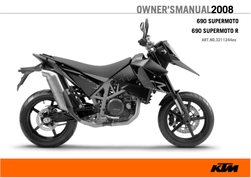 Page 1 de la notice Manuel utilisateur KTM 690 Supermoto (2008)
