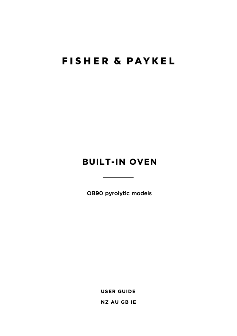 Page 1 de la notice Manuel utilisateur Fisher & Paykel OB90S9LEX1