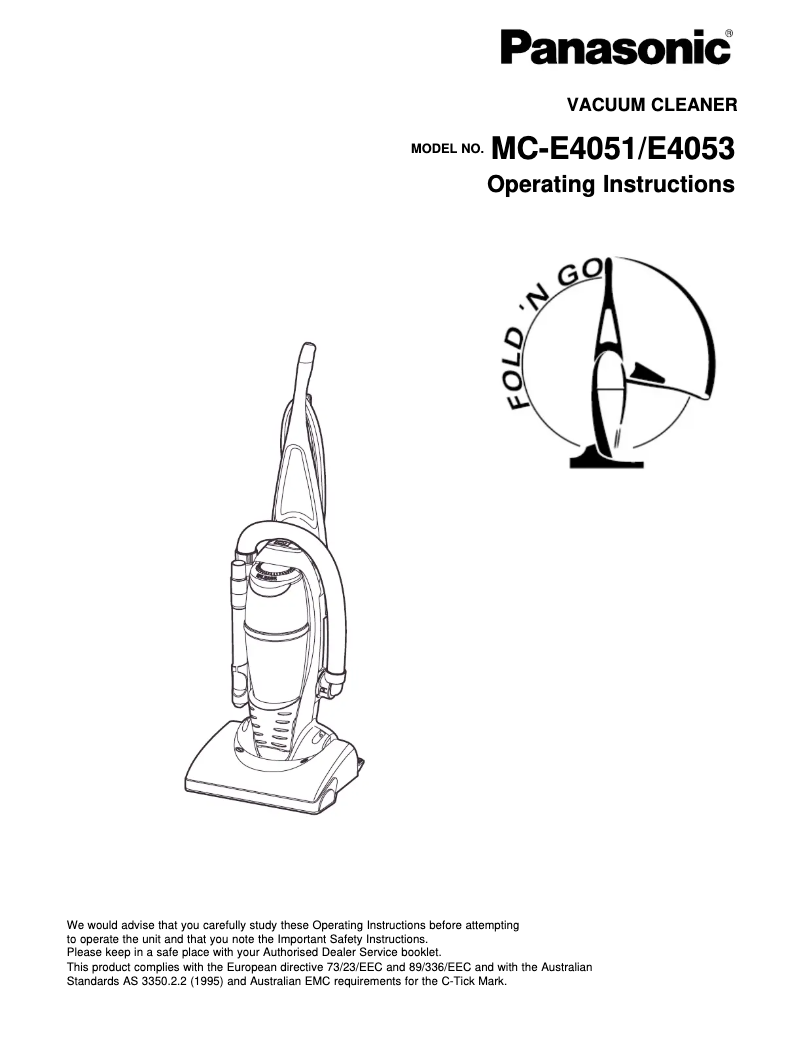 Page 1 de la notice Manuel utilisateur Panasonic MC-E4051