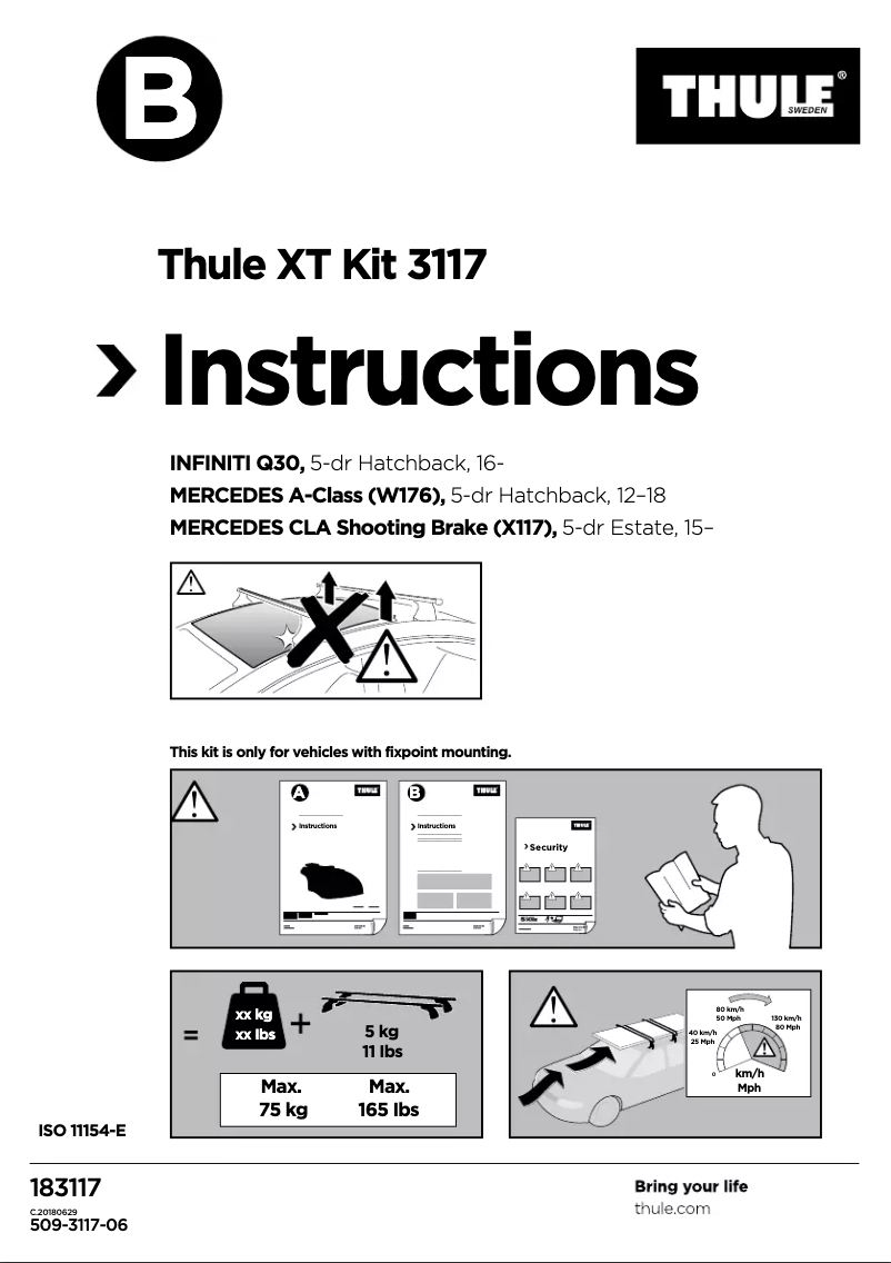 Page 1 de la notice Manuel utilisateur Thule XT Kit 3117