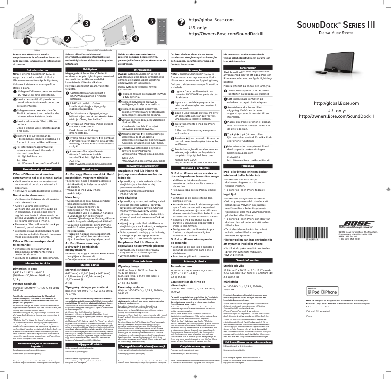 Image de la première page du manuel de l'appareil SoundDock III
