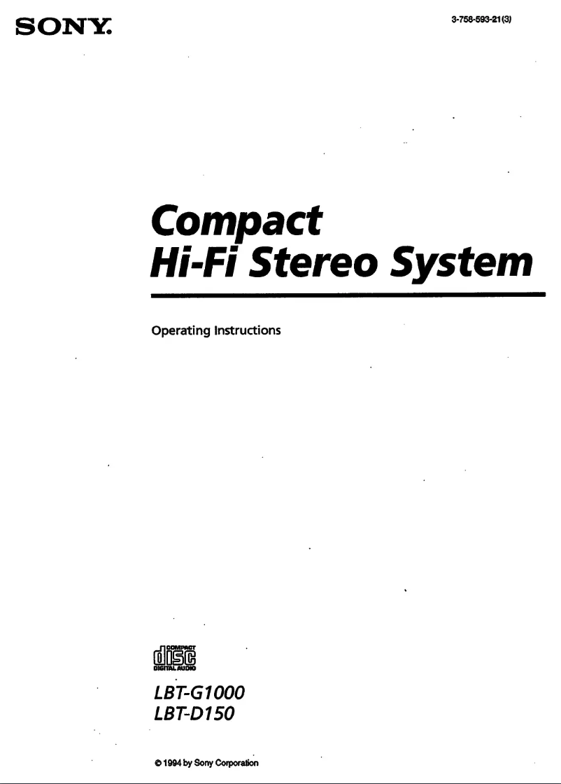 Page n°1 - Manuel utilisateur Sony LBT-D150