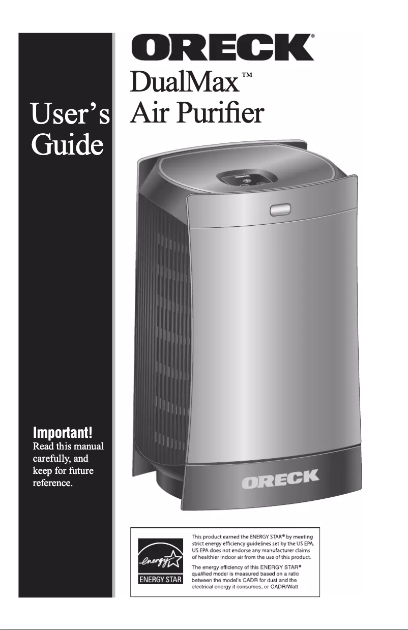 Page 1 de la notice Manuel utilisateur Oreck DualMax