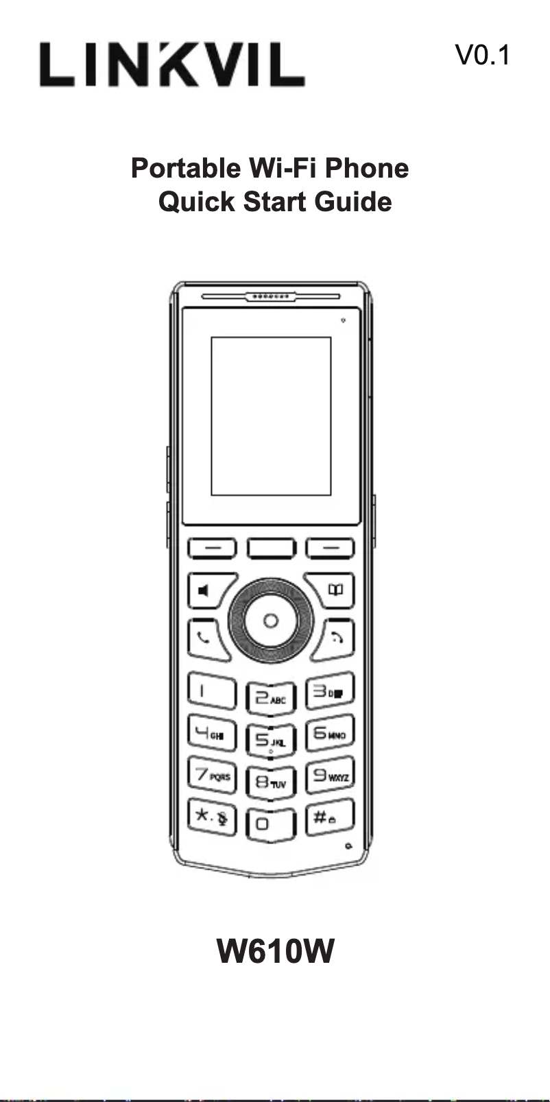 Imagen de la primera página del manual del dispositivo W610W