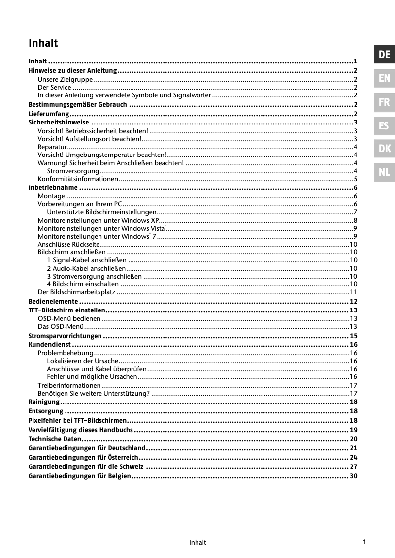 Page 1 de la notice Manuel utilisateur Medion Akoya P54060