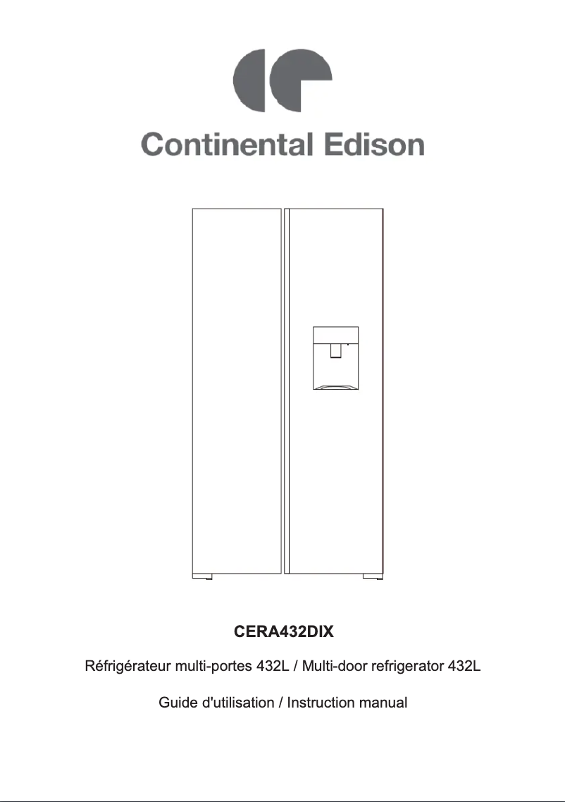 Page 1 de la notice Manuel utilisateur Continental Edison CERA432DIX