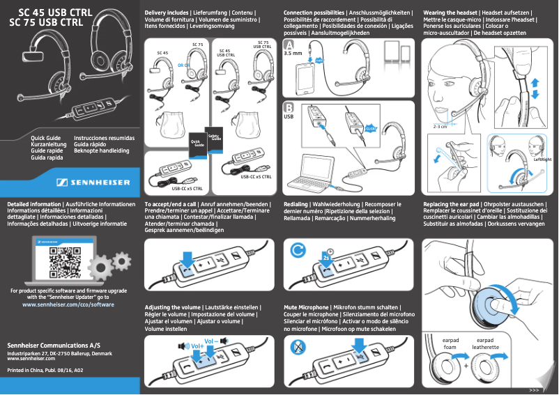 Page n°1 - Mode d'emploi Sennheiser SC 45 USB CTRL