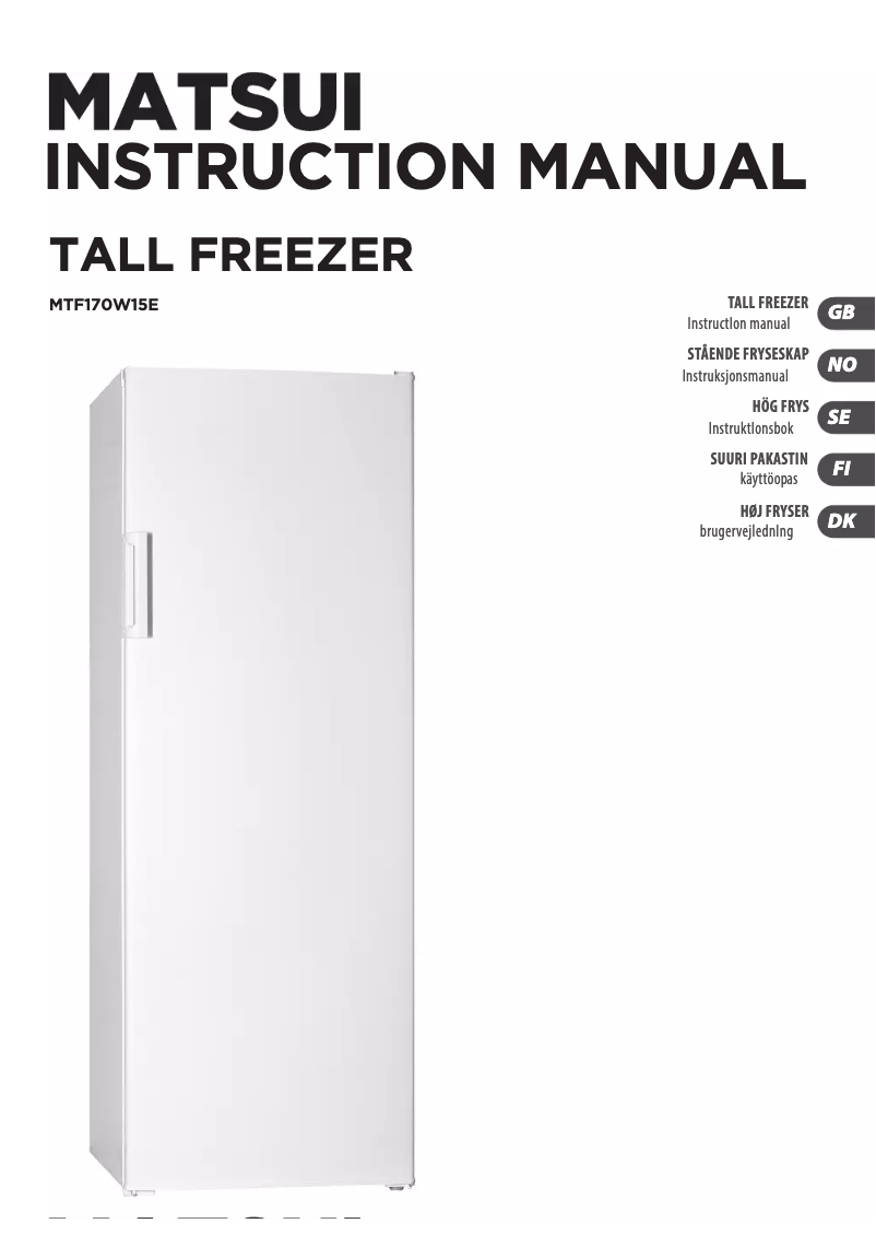 Page 1 de la notice Manuel utilisateur Matsui MTF170W15E