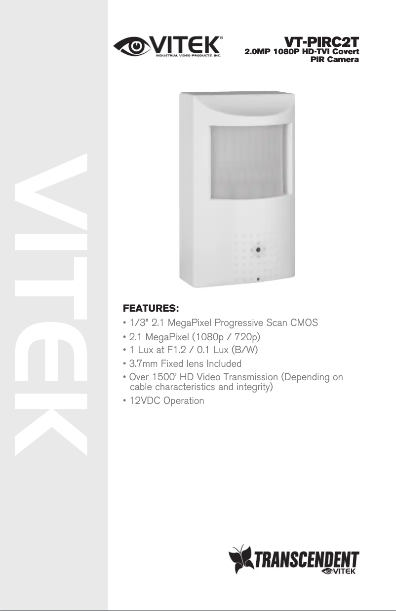 Page 1 de la notice Manuel utilisateur Vitek VT-PIRC2T