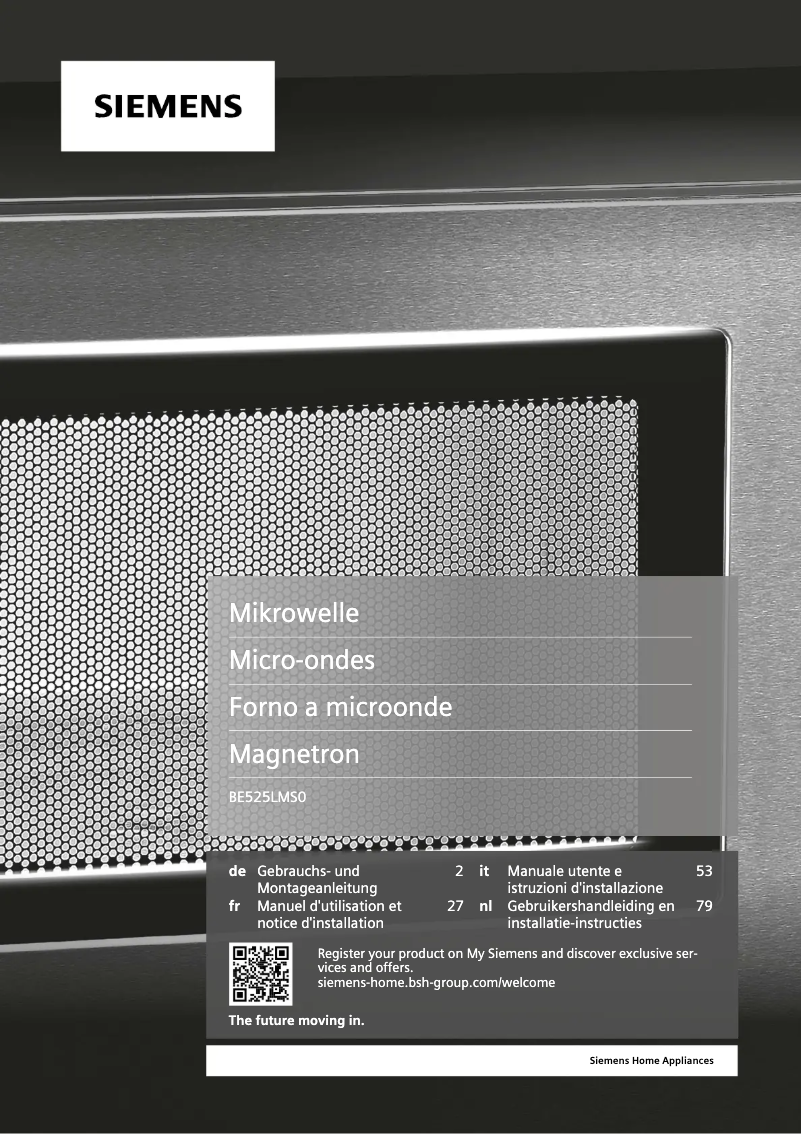 Page n°1 - Guide d'installation Siemens BE525LMS0