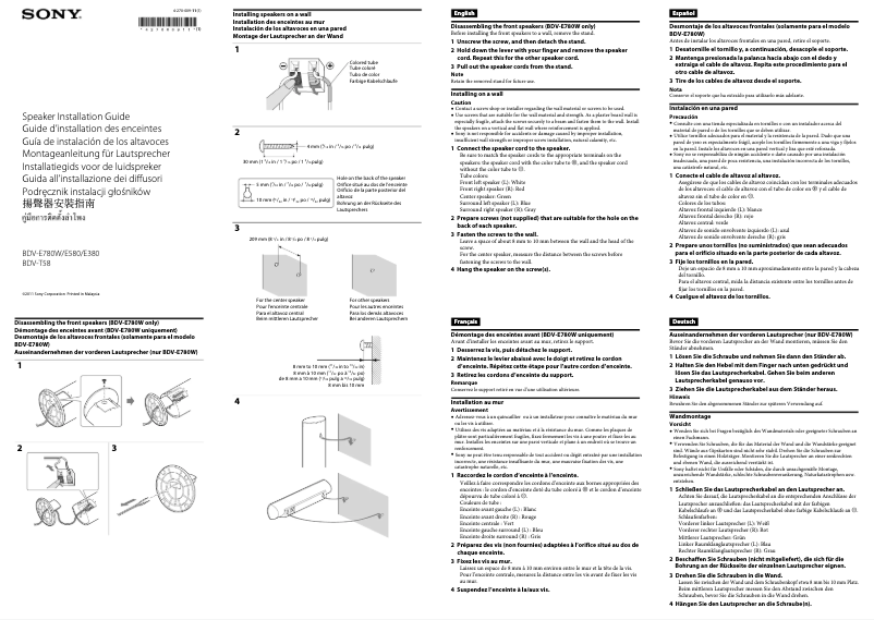 Page 1 de la notice Guide d'installation Sony BDV-T58
