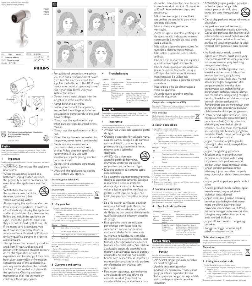 Page n°1 - Manuel utilisateur Philips Shine & Protect HP8211