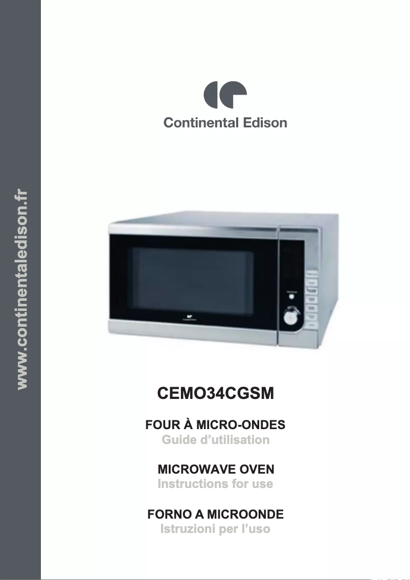 Page n°1 - Manuel utilisateur Continental Edison CEMO34CGSM