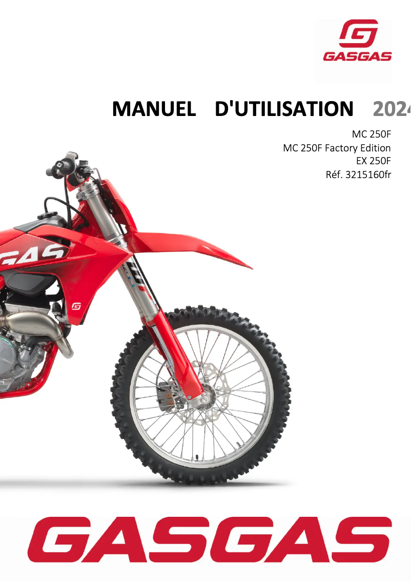 Página 1 del manual Manual de usuario GasGas MC 250F Factory Edition (2024)