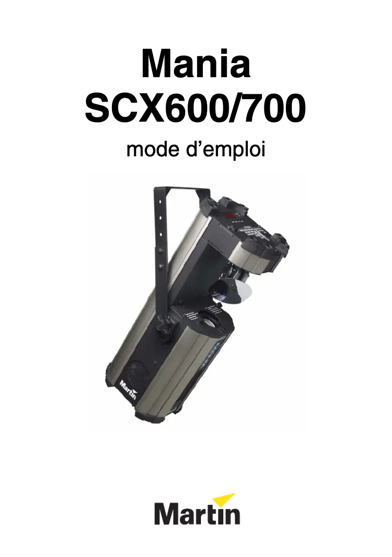 Image de la première page du manuel de l'appareil Mania SCX600