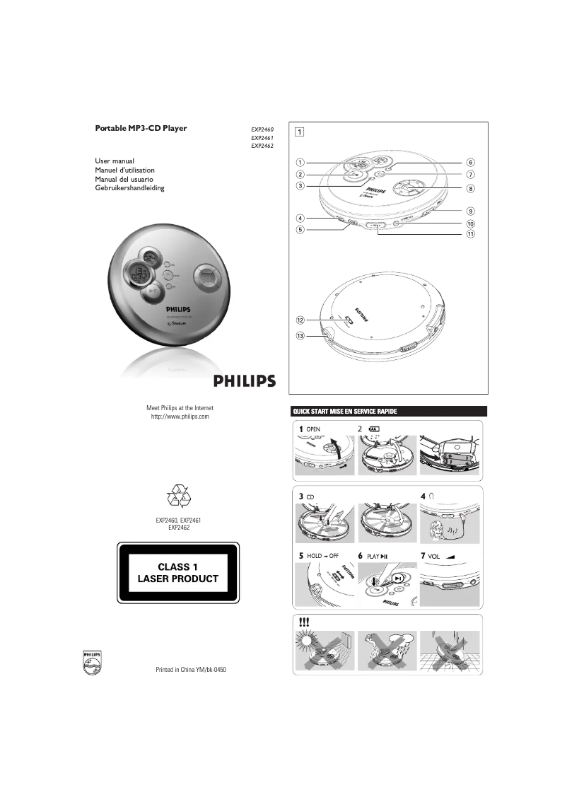 Page n°1 - Manuel utilisateur Philips EXP2460