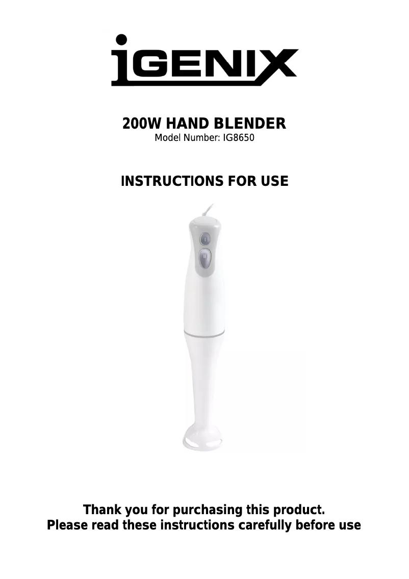 Página 1 del manual Manual de usuario Igenix IG8650