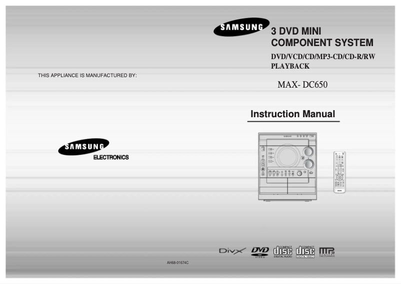 Page 1 de la notice Manuel utilisateur Samsung MAX-DC650