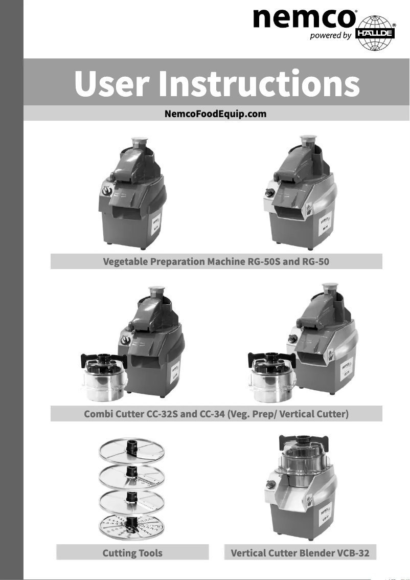 Page n°1 - Manuel utilisateur Nemco VCB-32