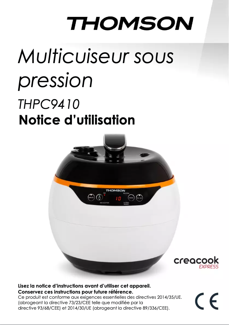 Page 1 de la notice Manuel utilisateur Thomson CreaCook Express THPC94RC