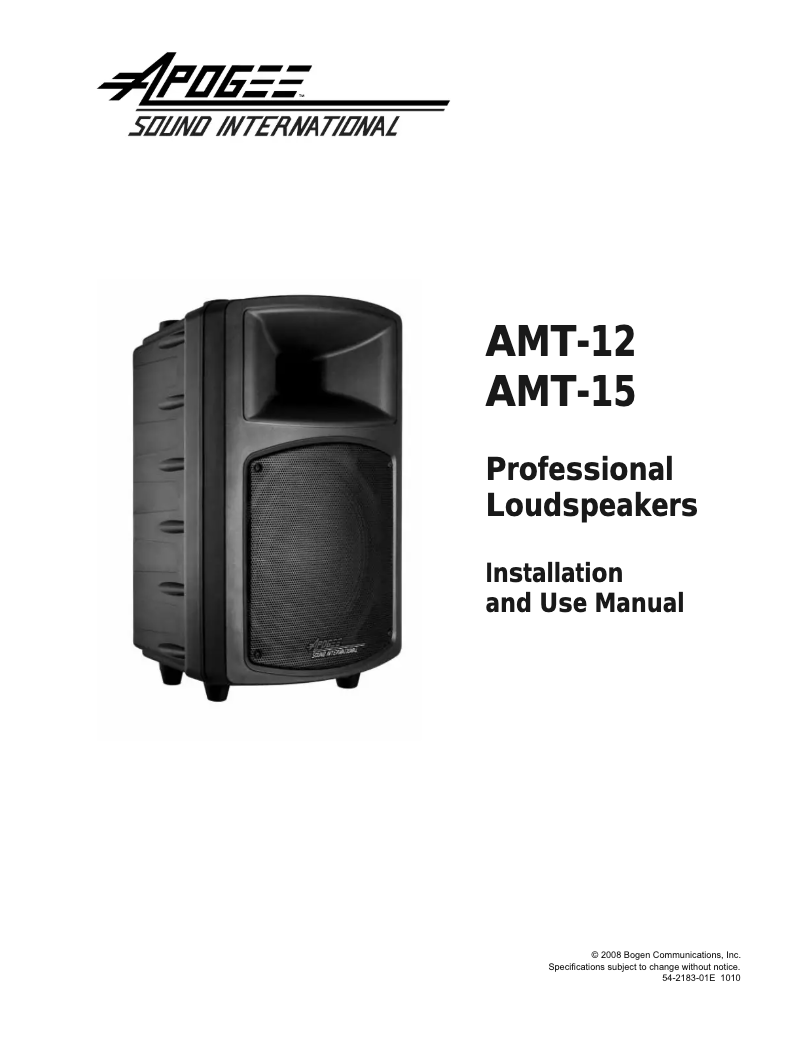 Page 1 de la notice Manuel utilisateur Bogen AMT-12