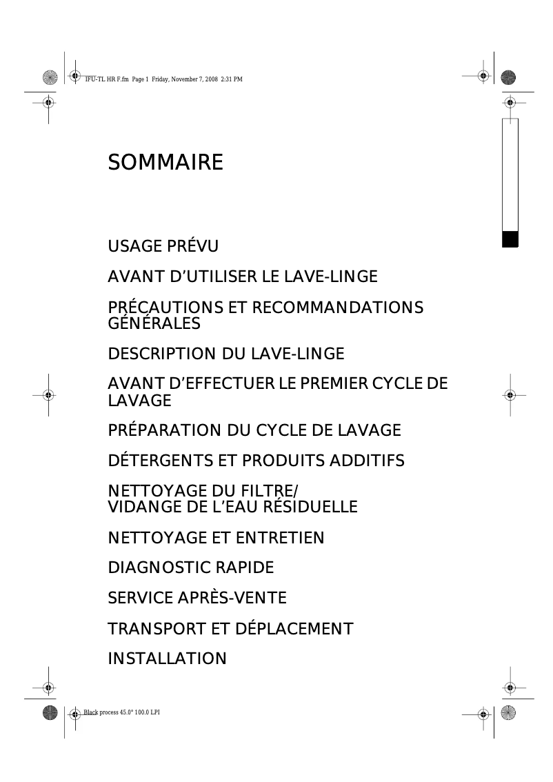 Page 1 de la notice Manuel utilisateur Laden EV 1166