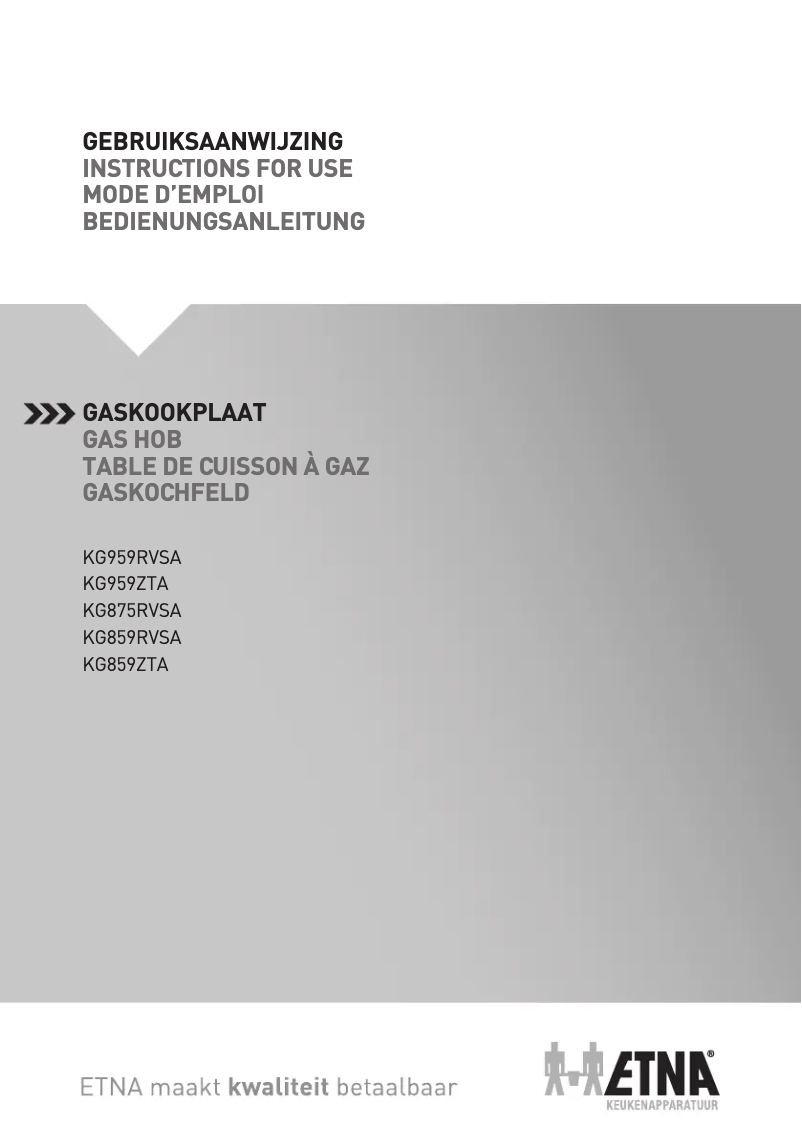 Page 1 de la notice Manuel utilisateur Etna KG875RVSA