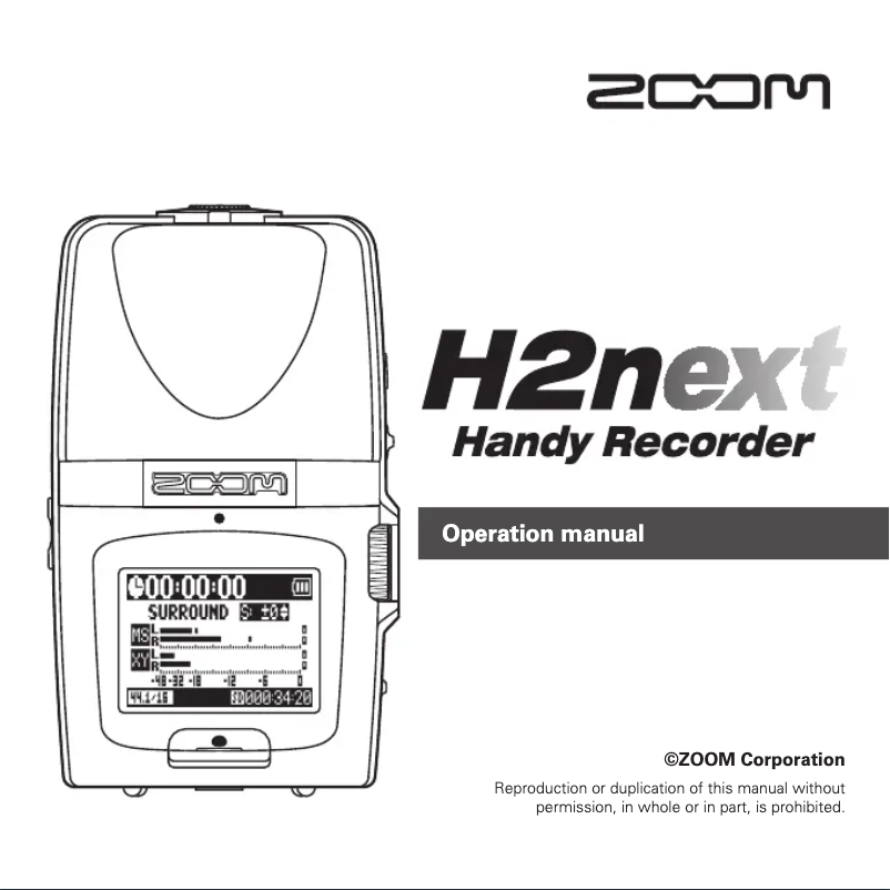 Page 1 of the manual User Manual Zoom APH-2n