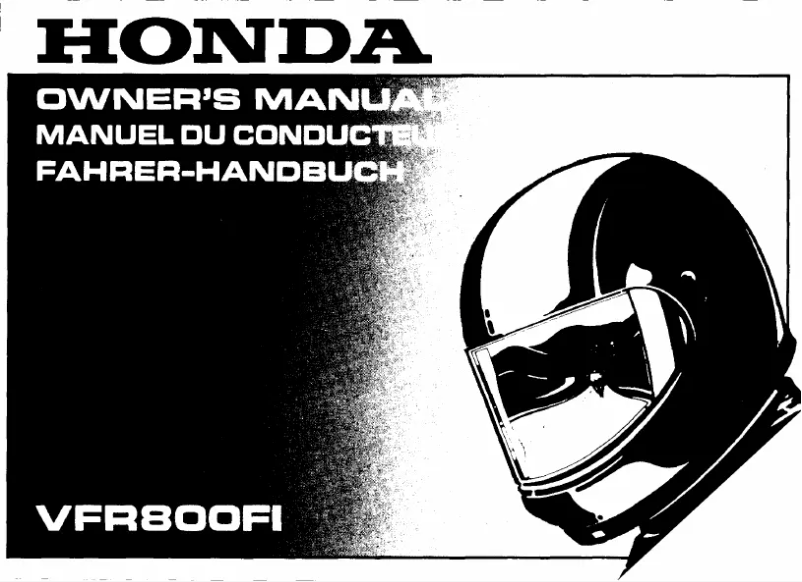 Page 1 de la notice Manuel utilisateur Honda VFR800FI (2000)
