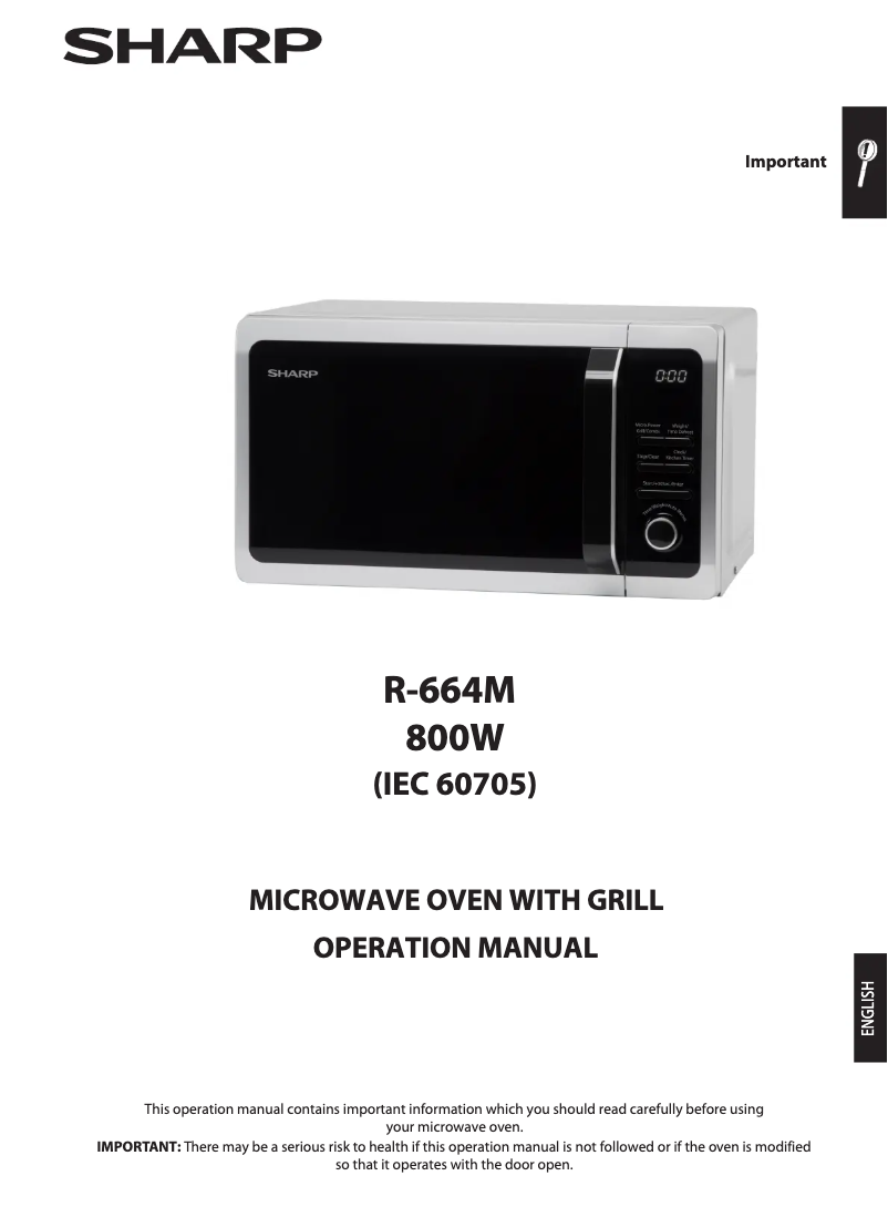 Page 1 de la notice Manuel utilisateur Sharp R-664SLM