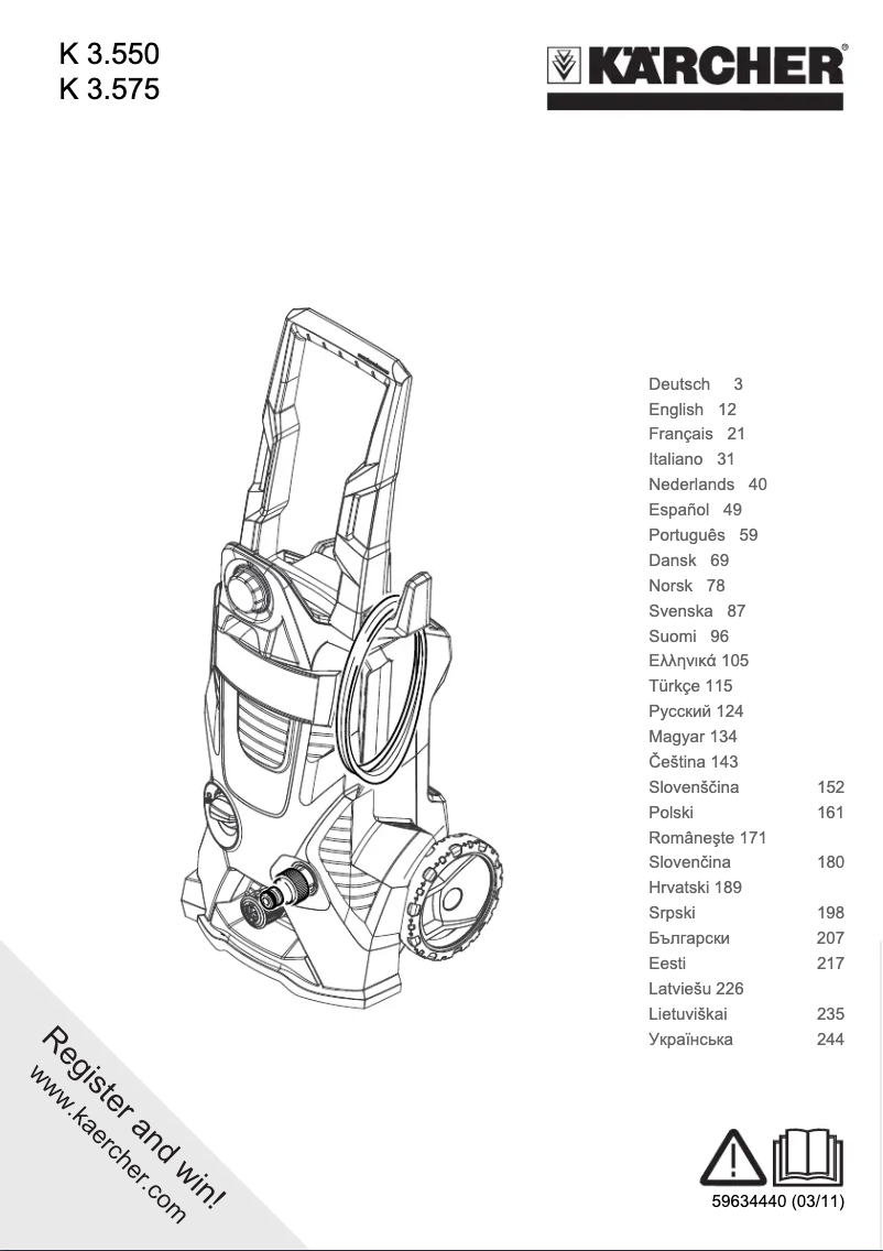 Imagen de la primera página del manual del dispositivo K 3.575 EU