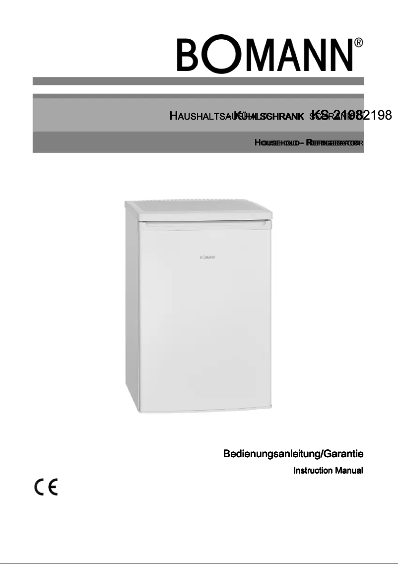 Page 1 de la notice Manuel utilisateur Bomann KS 2198