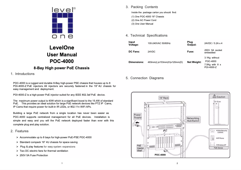 Page n°1 - Manuel utilisateur LevelOne POC-4000