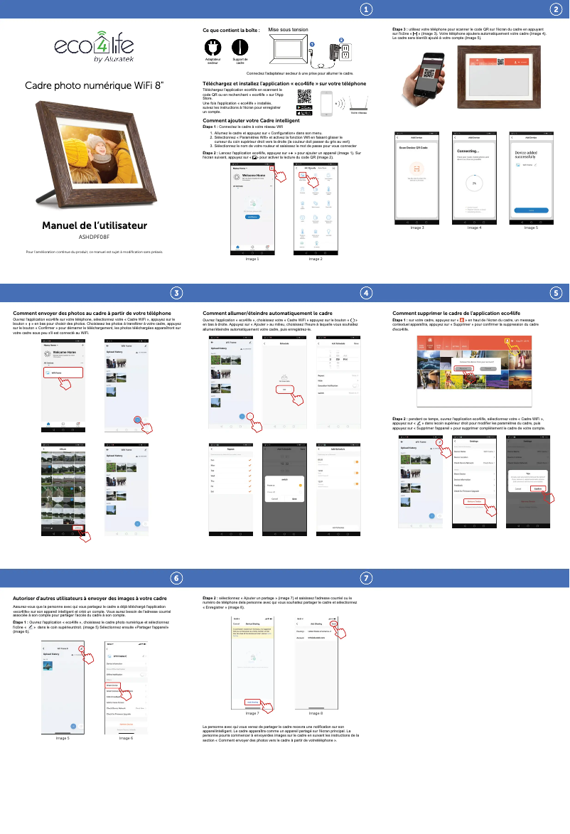 Image de la première page du manuel de l'appareil ASHDPF08F