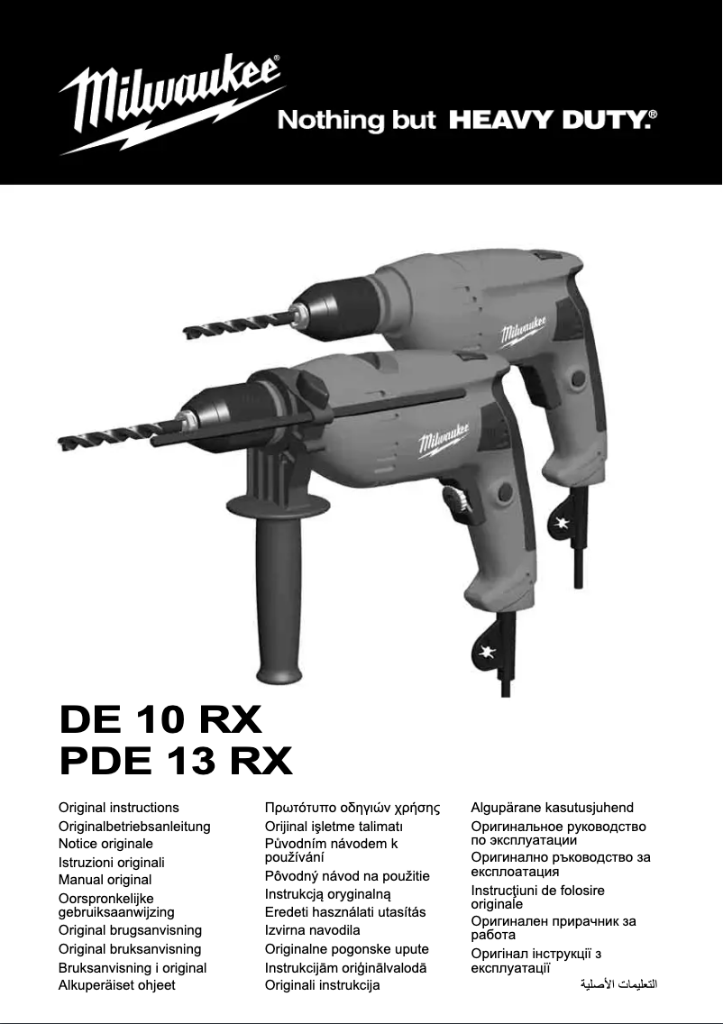 Page n°1 - Manuel utilisateur Milwaukee DE 10 RX