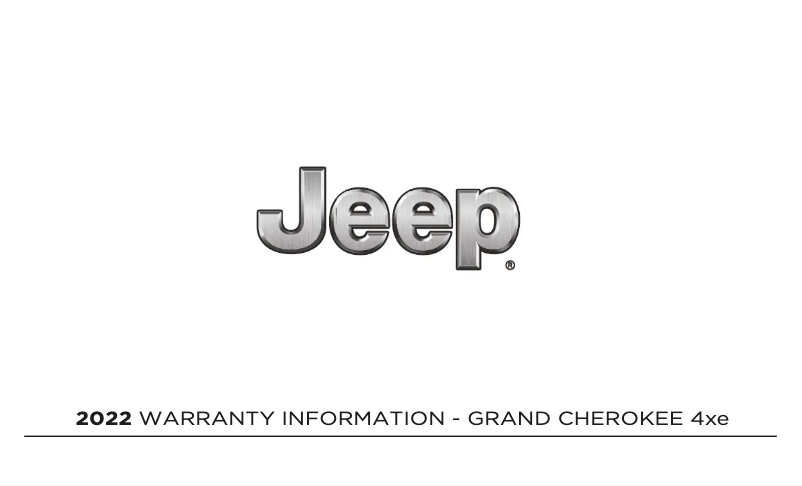 Page n°1 - Informations de garantie Jeep Grand Cherokee (2022)