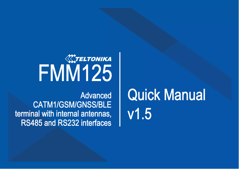 Page n°1 - Manuel utilisateur Teltonika FMM125