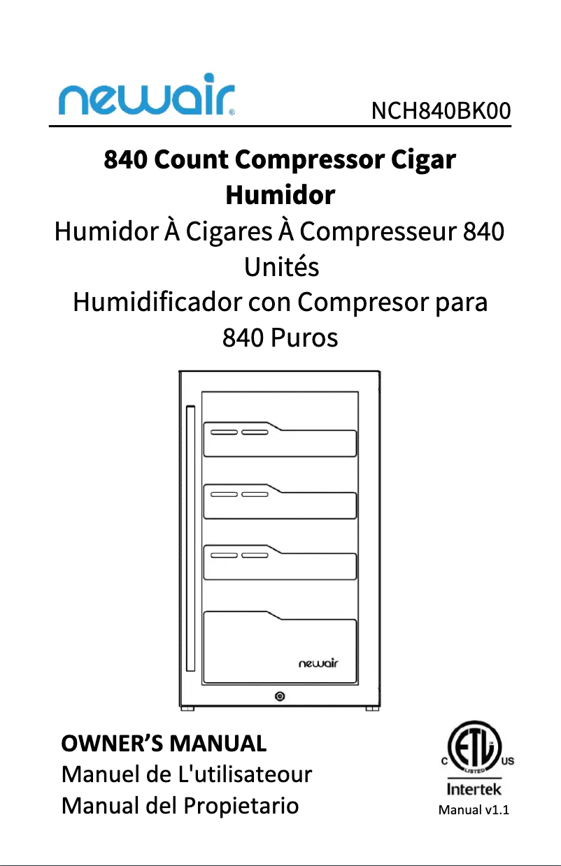 Image de la première page du manuel de l'appareil NCH840BK00