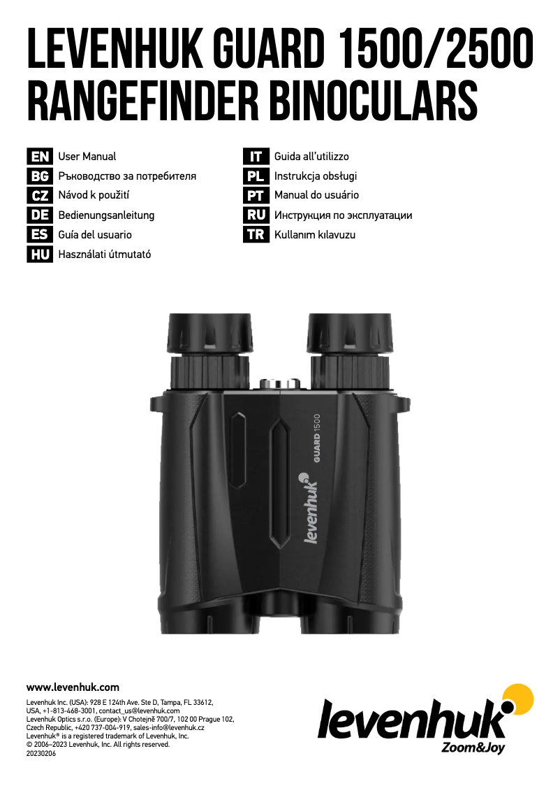 Page 1 de la notice Manuel utilisateur Levenhuk Guard 2500