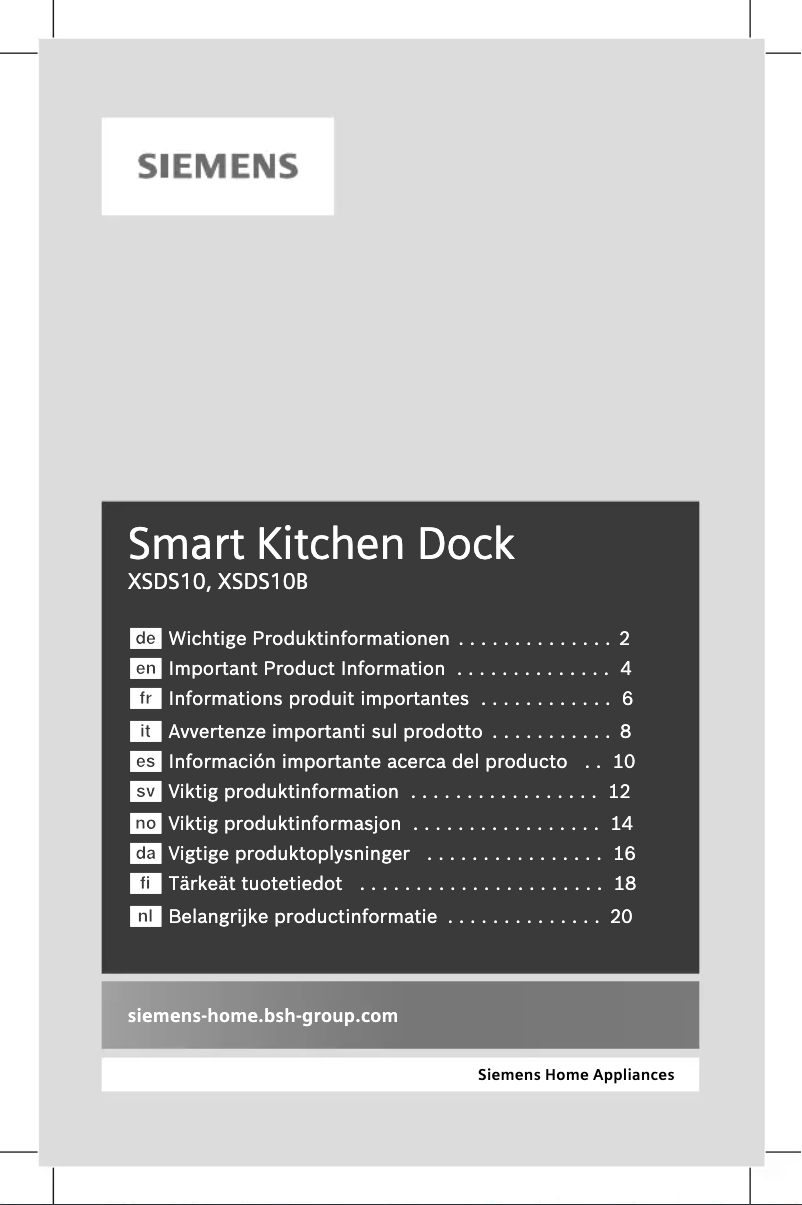 Página 1 del manual Manual de usuario Siemens XSDS10