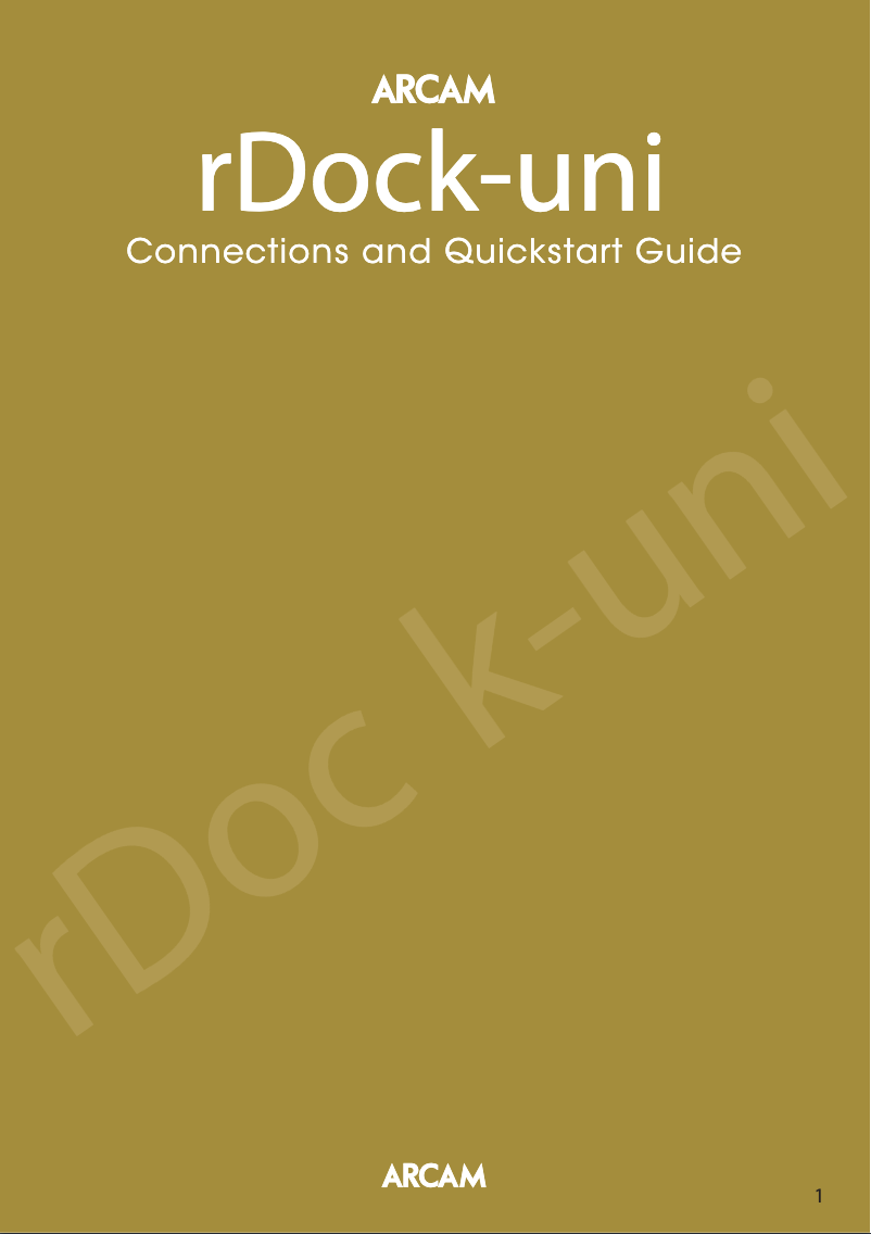 Image de la première page du manuel de l'appareil RDock-uni