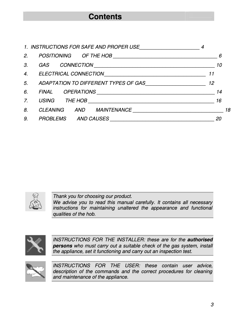 Page 1 de la notice Manuel utilisateur Smeg CIR574X3
