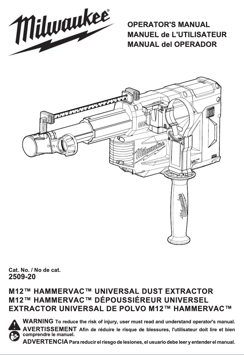 Image de la première page du manuel de l'appareil M12 HammerVac 2509-22