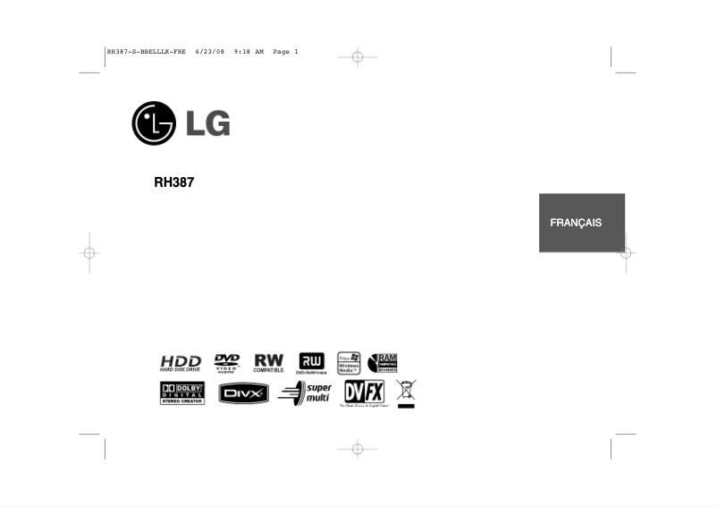 Page n°1 - Manuel utilisateur LG RH387