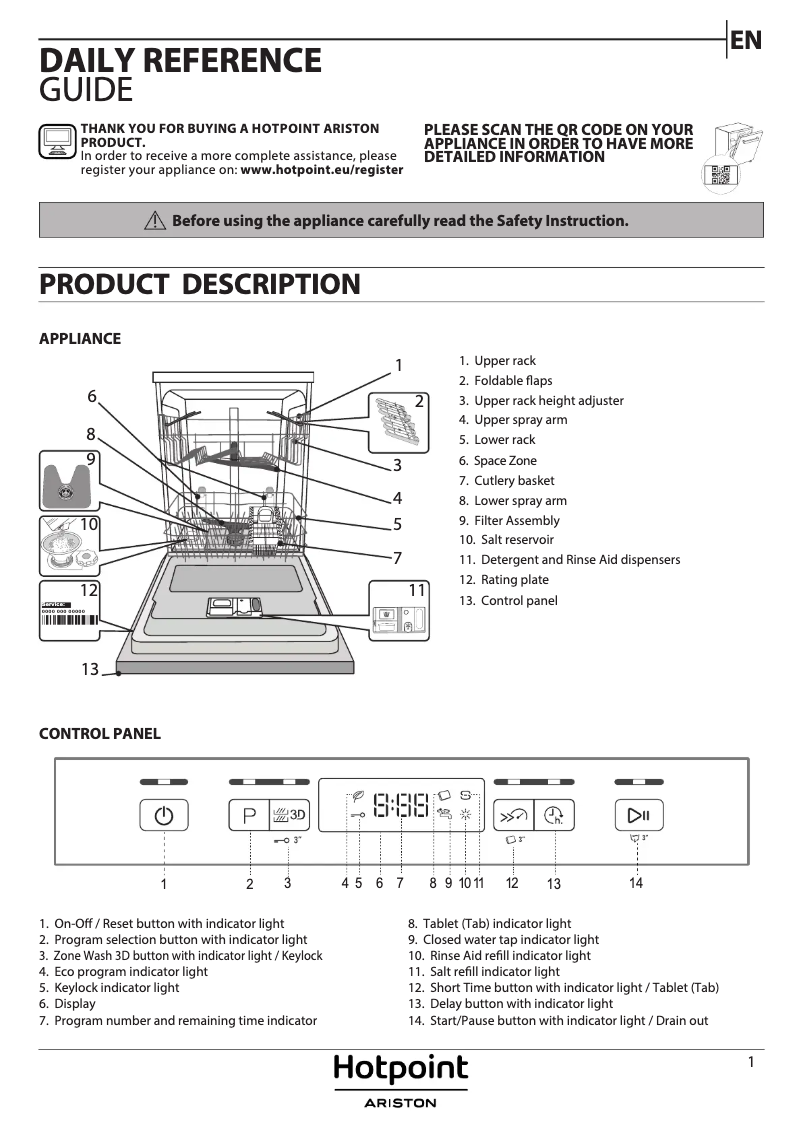 Page n°1 - Manuel utilisateur Hotpoint HFC 3T232 WG
