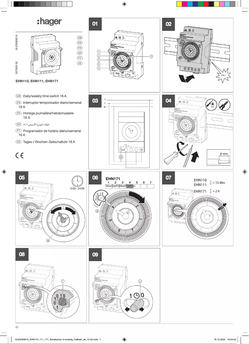 Page n°1 - Manuel utilisateur Hager EHN171